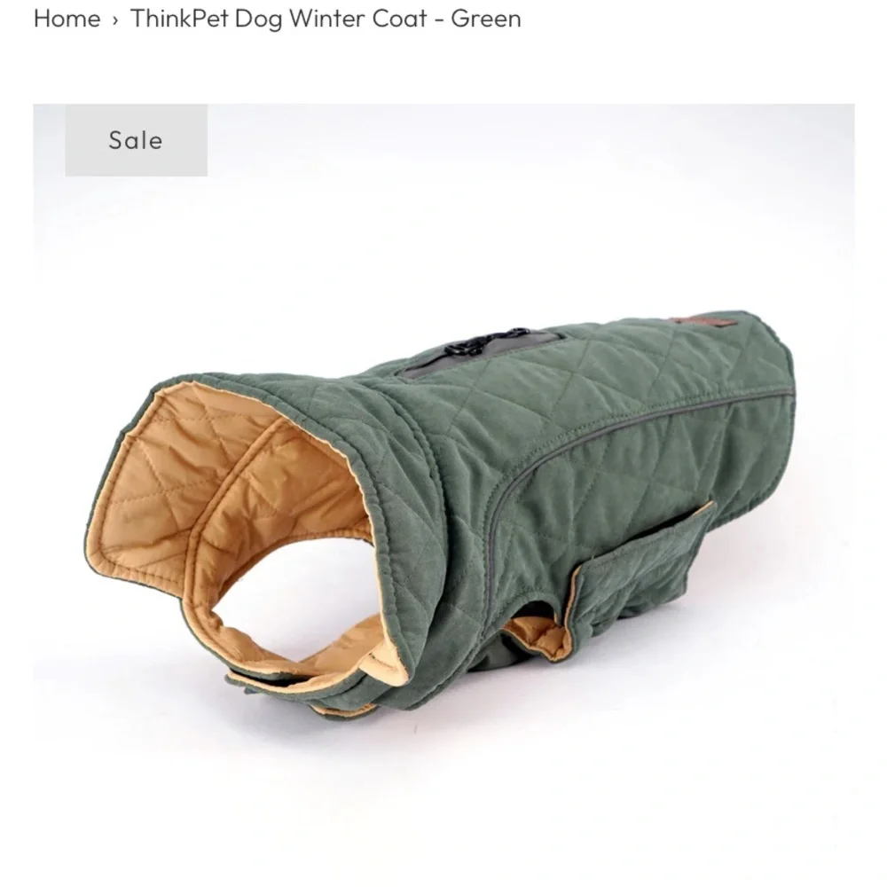 Think! Reversible Dog Winter Coat - Green